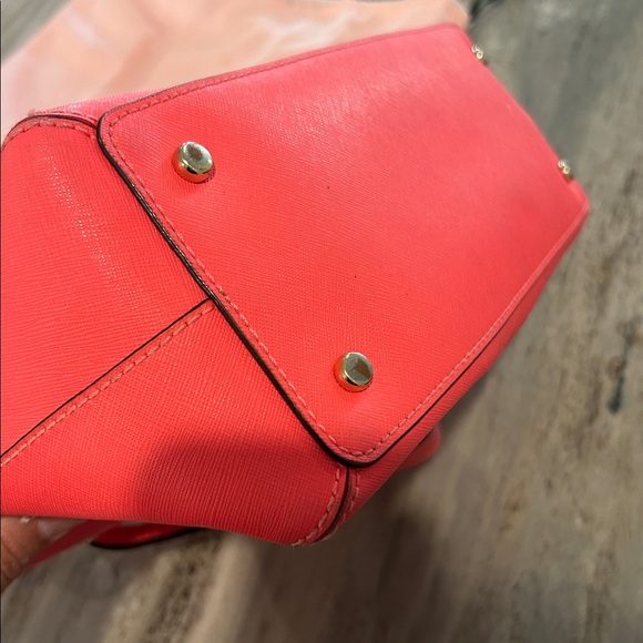 Kate Spade Coral Satchel with Tassels EUC purse shoulder bag long strap hot pink - Picture 4 of 6